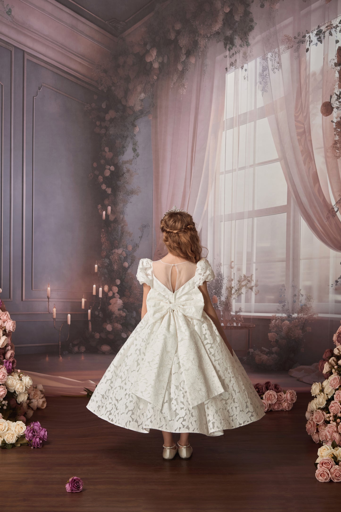 PUFFY LACE FLOWER GIRL DRESS D24469