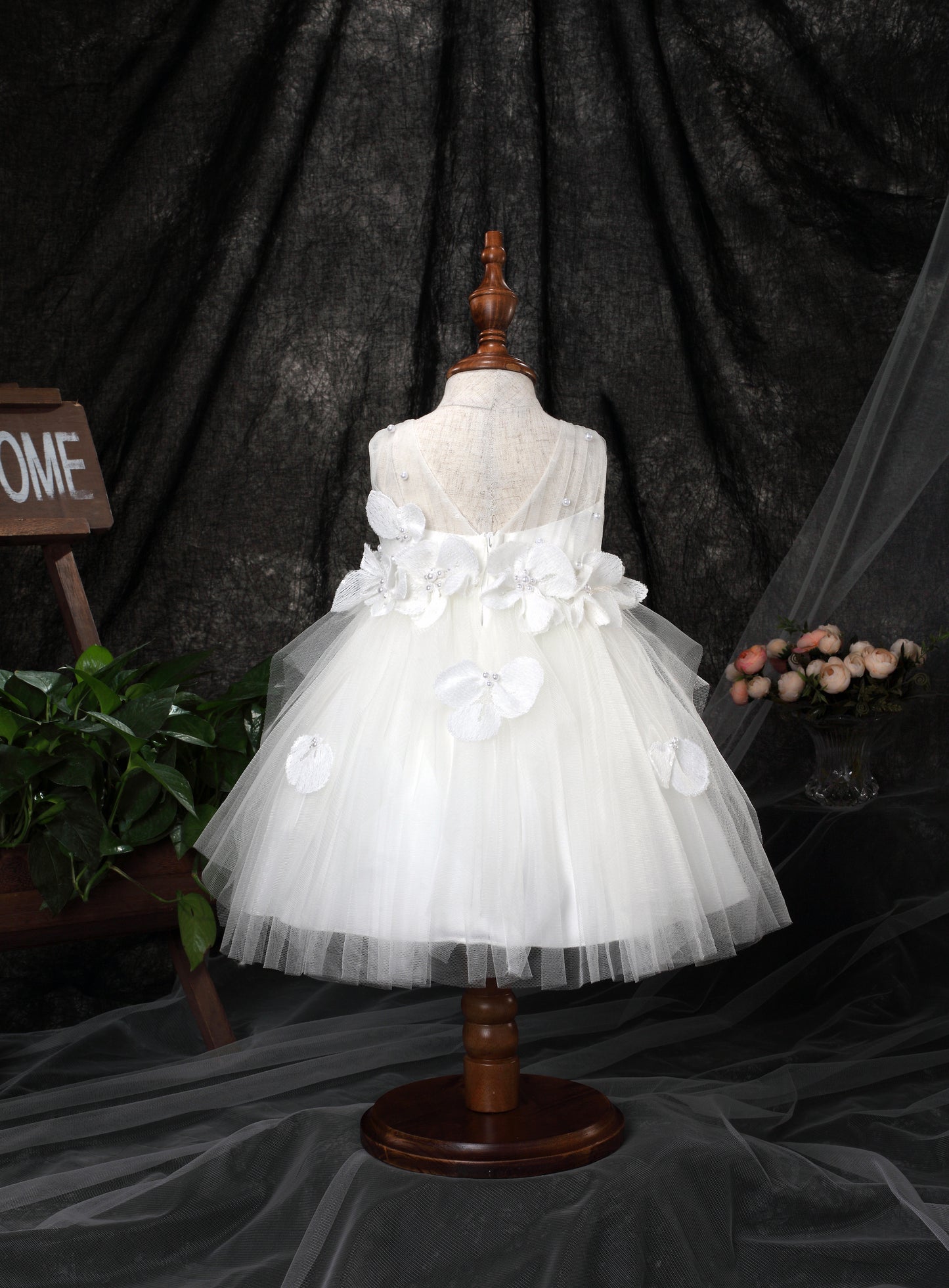 FLORAL TULLE CASCADE BABY DRESS D9011061X