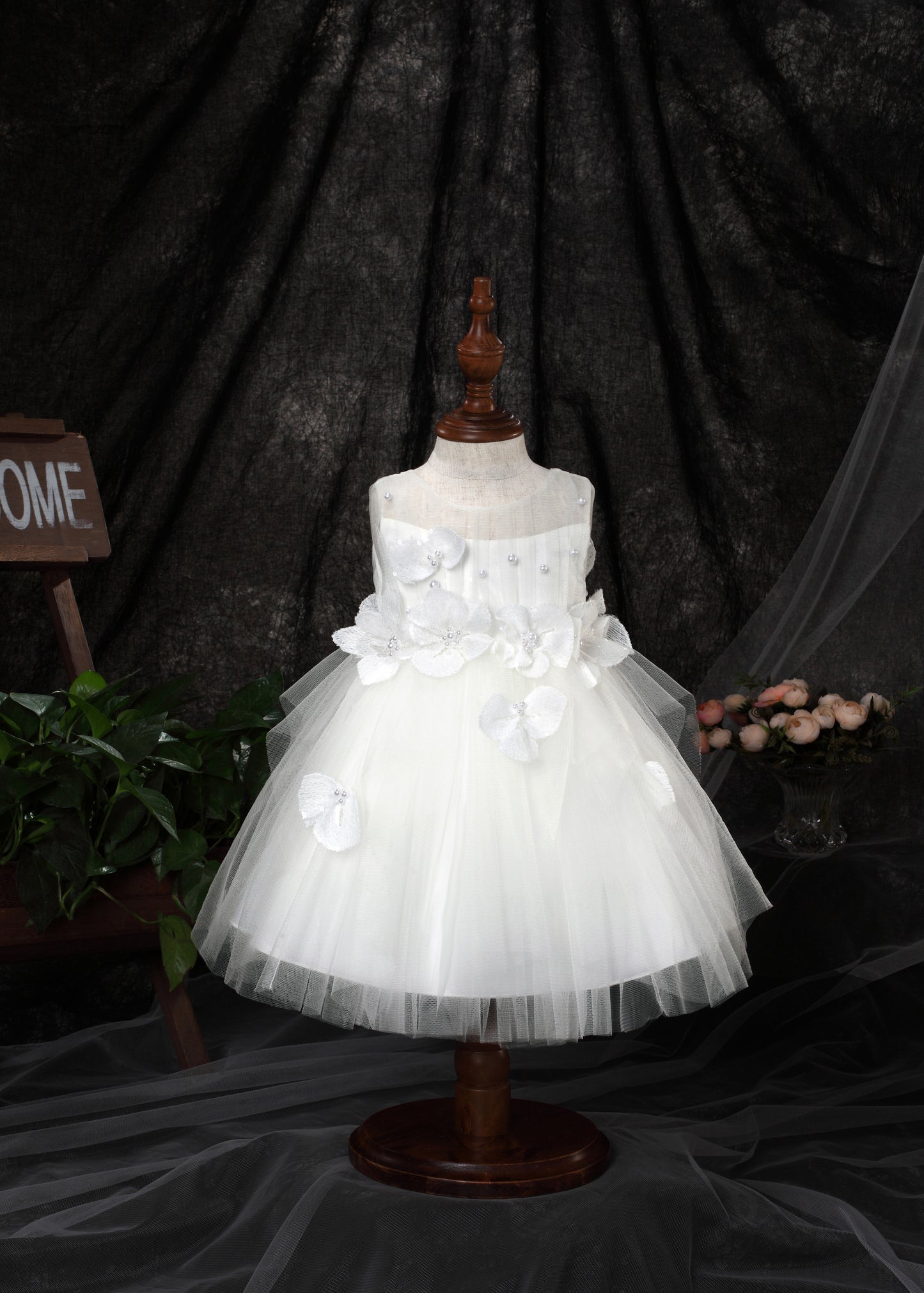 FLORAL TULLE CASCADE BABY DRESS D9011061X