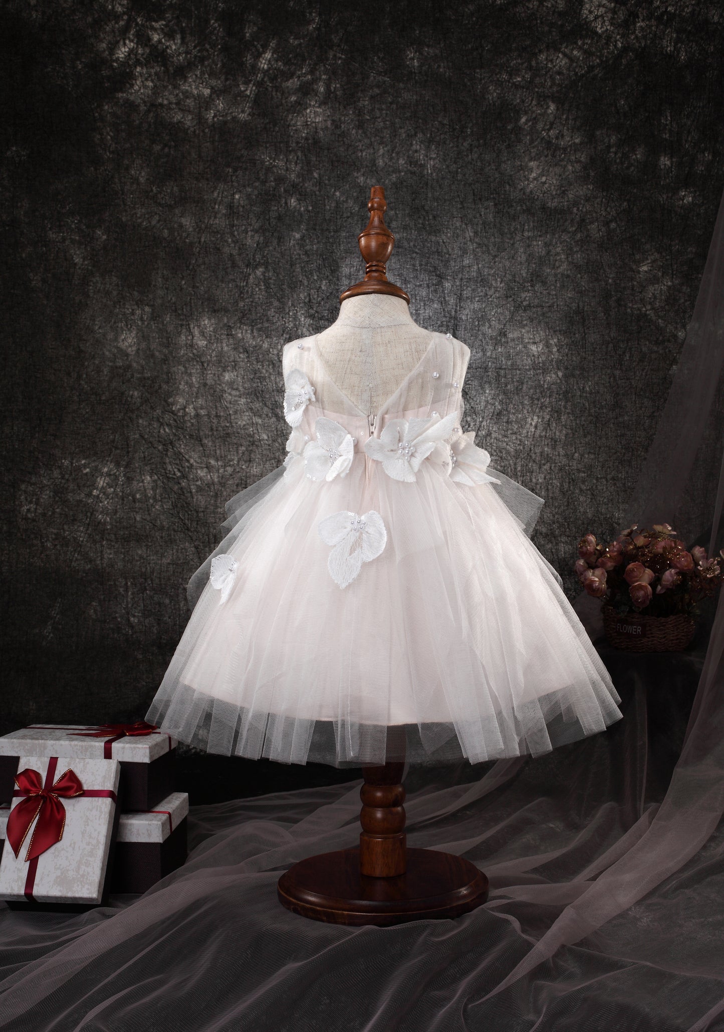 FLORAL TULLE CASCADE BABY DRESS D9011061X