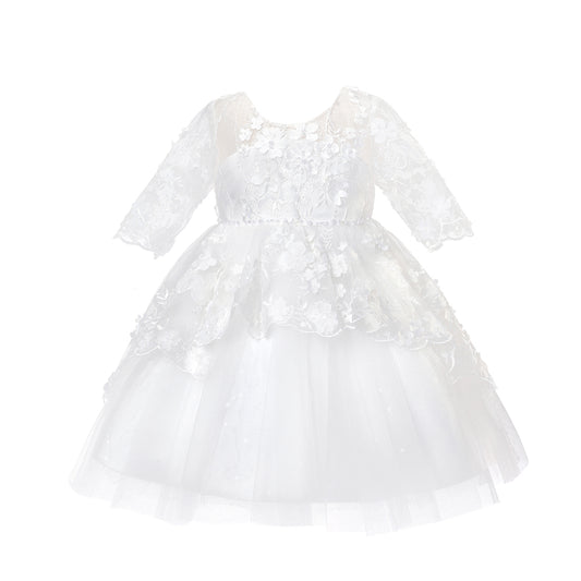FLORAL 3/4 SLEEVES BABY DRESS