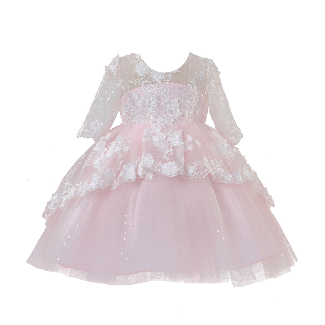 FLORAL 3/4 SLEEVES BABY DRESS