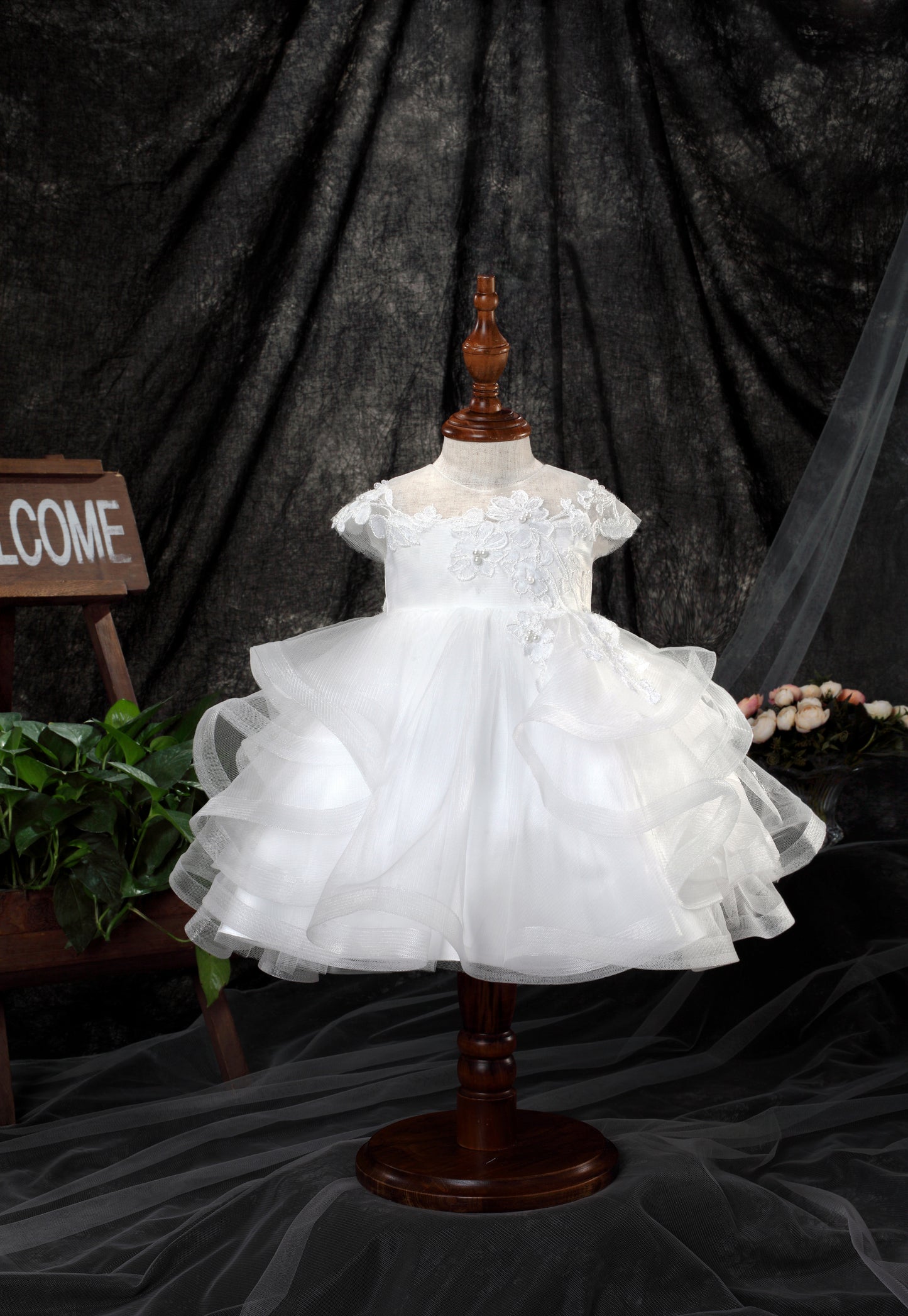 RUFFLE CAP SLEEVE BABY DRESS Y9011071