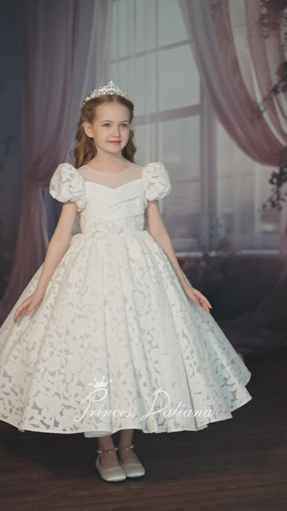 PUFFY LACE FLOWER GIRL DRESS D24469